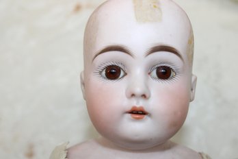 Vintage Porcelain Head # 5 Doll Cloth Body Made In Germany