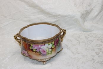 Noritake Footed Bowl - Gold Trim