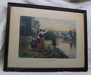 Framed 'calling The Ferryman' Print Ridgway Knight