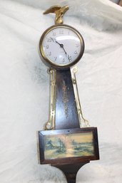 Gilbert Wall Banjo Clock Winter Landscape Scene