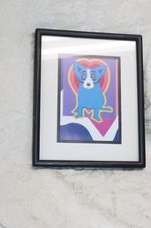 Framed Blue Corgi Dog