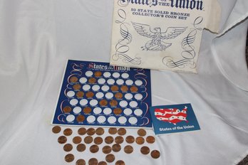 50 STATE SOLID BRONZE COIN SET - MISSING 3 COINS