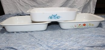 3 CORNING WARE BAKEWARE COOKWARE PANS