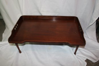 VINTAGE WOOD LAP TV BED TRAY - FOLDING LEGS