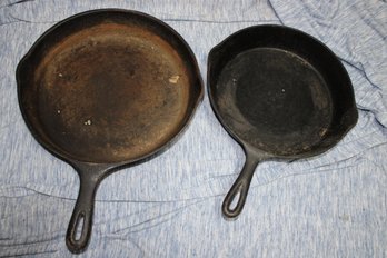 2 CAST IRON PANS