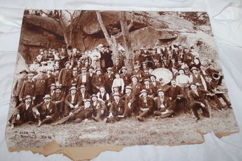 ANTIQUE BLACK & WHITE PHOTO MILITARY BAND WESTON CT DEVILS DEN