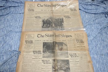 2 STARS & STRIPES WWI NEWSPAPERS - 1918