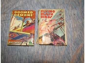 2 VINTAGE BOOKS - DOOMED DEMONS & FLYING BLACK BIRDS