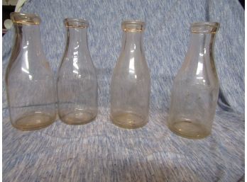 4 ONE QUART MILK BOTTLES