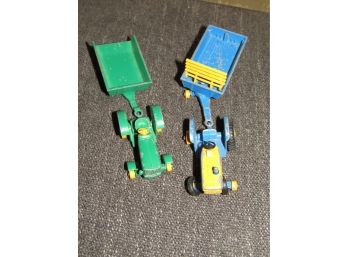 2 LESNEY MATCHBOX TRACTORS AND HAIL TRAILORS