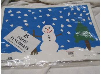 NEW PAPER CHRISTMAS SNOWMAN PLACEMATS