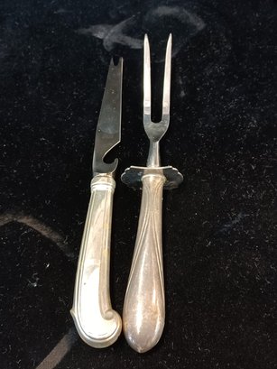 Pair Of Sterling Handled Carving Set