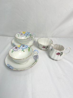 Floral Tea Sets, Creamer Cup And Sugar Bowl