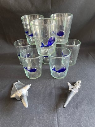 Recycled Drinking Glasses, 2 Mariposa Wine Stops