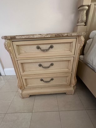 Thomasville Marble Top Bedside Chest Of Drawers