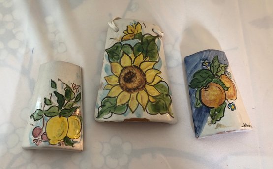 Hand-Painted Clay Fruit Tile Decorations