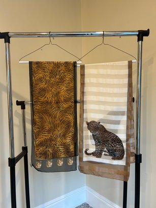 Animal Print Scarves - One Tiger, One Leopard