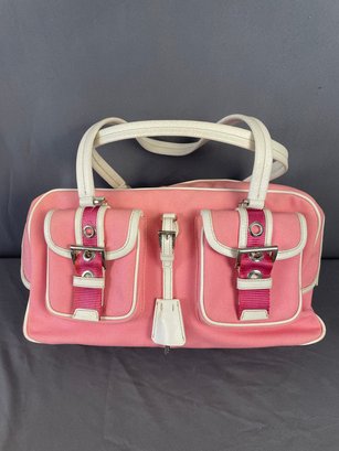 Prada Handbag Pink Canvas