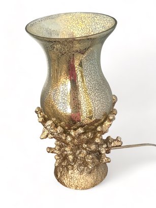 Mercury Glass Lamp With Coral Base