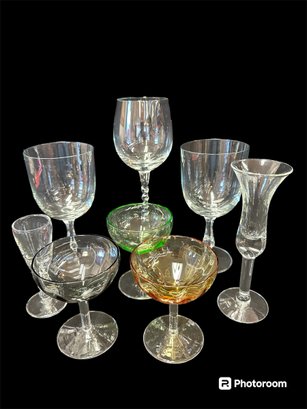 Variety Of Cordial And Wine Glasses