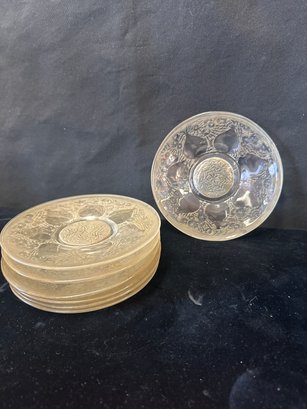 Lalique Vintage Plates 8 Pieces