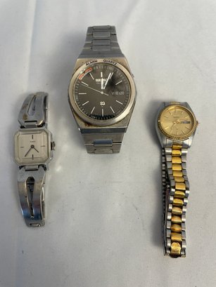 Two Seiko, 1 Timex Watches
