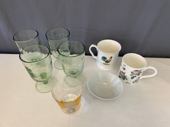 4 Water Glasses, 2 Coffee Cups, Bowl, Manhatten Glass    (Gr)