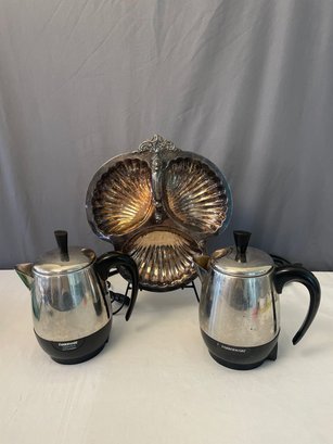 Wallace 220 Serving Platter, Faberware  Coffeemaker Set (GR)