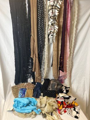 Assorted Scarves, Gloves, Accessories