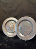 Pair Of Vintage Pewter Novelty Plates