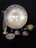 Asst'd Silver Plate Items And Raimond Sterling Etched Vase
