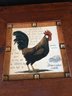 Pair Of Wooden Framed Roosters
