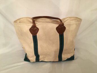 L L Bean Large Canvas Zippered Tote