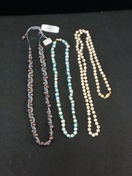 Lot Of 3 Pearl Necklaces