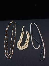 Lot Of 3 Asst'd Length Faux Pearls