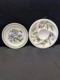 Lot Of 2 Pretty Plates / Platters