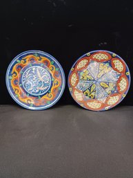 Lot Of 2 Mexican Glazed Plates