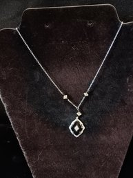 White Gold And Onyx Necklace