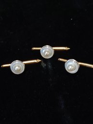 Vintage 14k And Pearl Tux Buttons