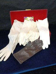 5pr Vintage Ladies Gloves And Box