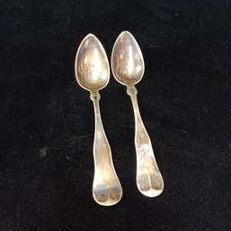 Coin Silver Spoons (2) By J. Moulton