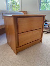 Wood 2 Drawer Nightstand