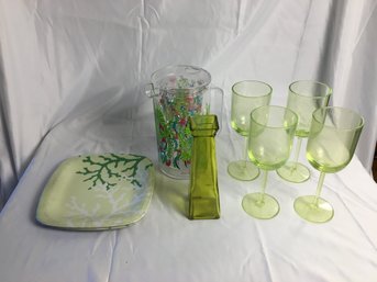 Green Serving  Pieces