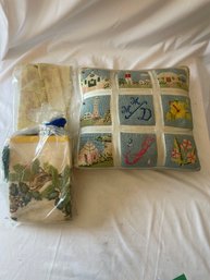 Two Needlepoint Templates And Pillow (Dr)