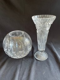 Two Cut Crystal Vases  (lr)