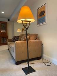 Black Floor Lamp With Tree Detail