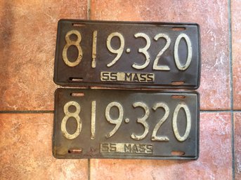 1955 Mass License Plates