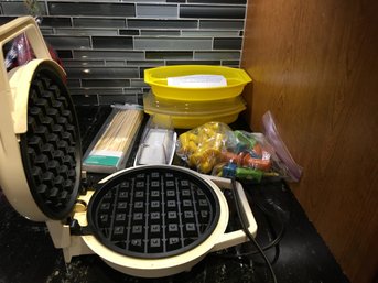 Waffle Maker, Corn Utensils Etc
