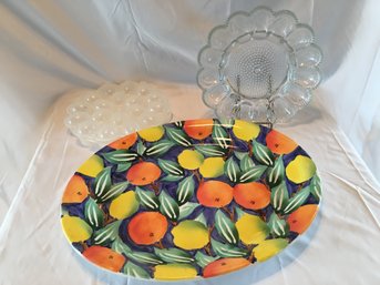 Summer Fruit Platter And Egg Servers