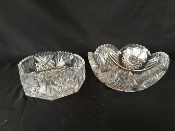 Two Cut Glass Bowls
